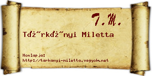Tárkányi Miletta névjegykártya